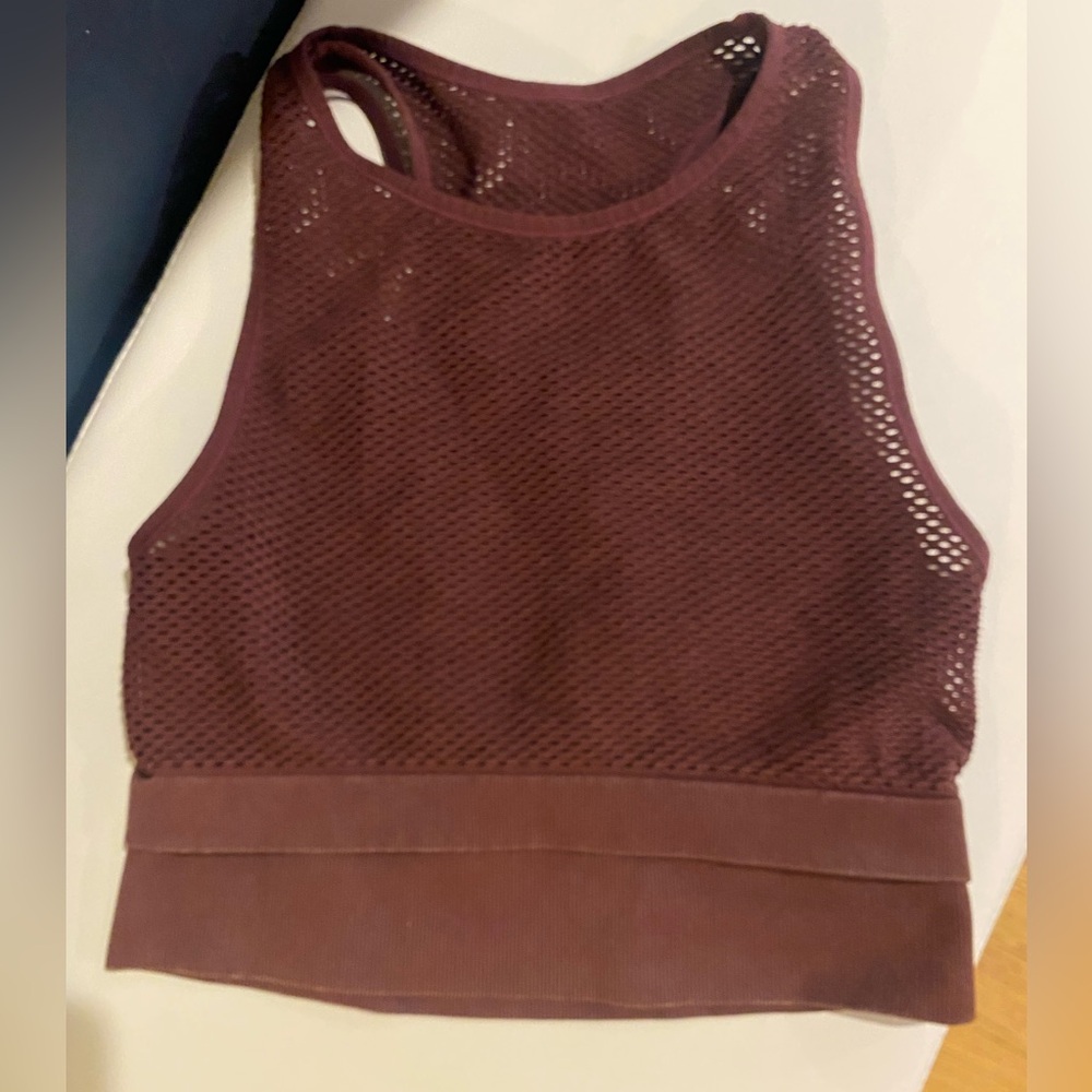 Target Burgundy Mesh Tank Top/Athletic‎ Top/Bra
